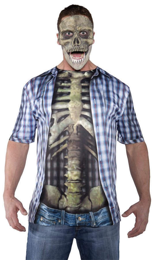 Photo-Real Skeleton Shirt Halloween Skeleton Decorations - Tophatter Daily Deals