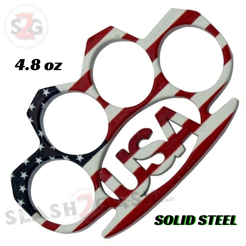 USA Knuckles Belt Buckle Duster Steel Paperweight - American Flag Belt Buckle - Tophatter Daily Deals