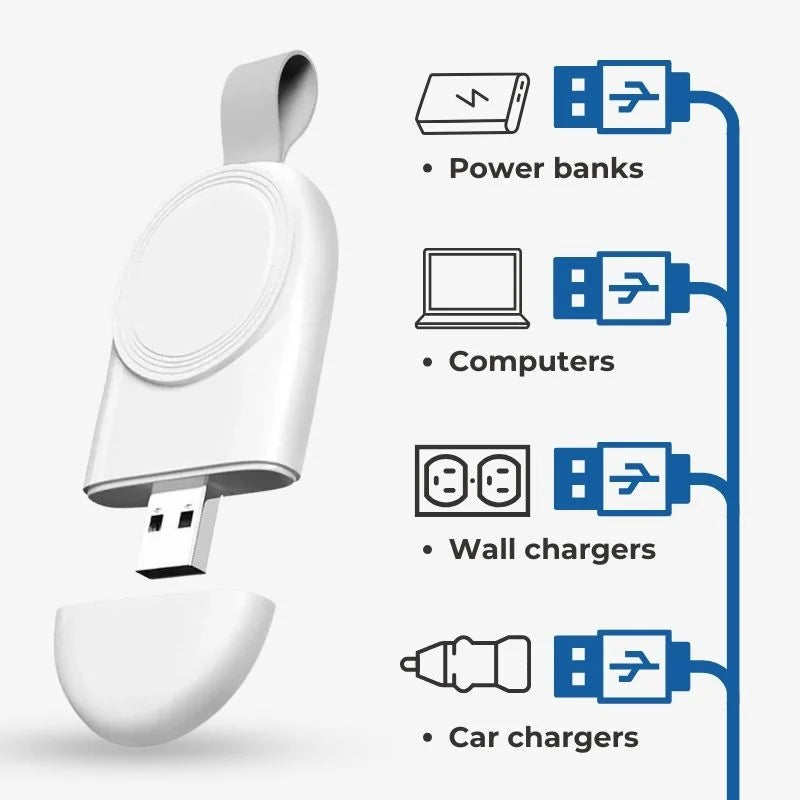 USB Watch Charger Compact Magnetic Dock Travel 2025 - Tophatter Daily Deals