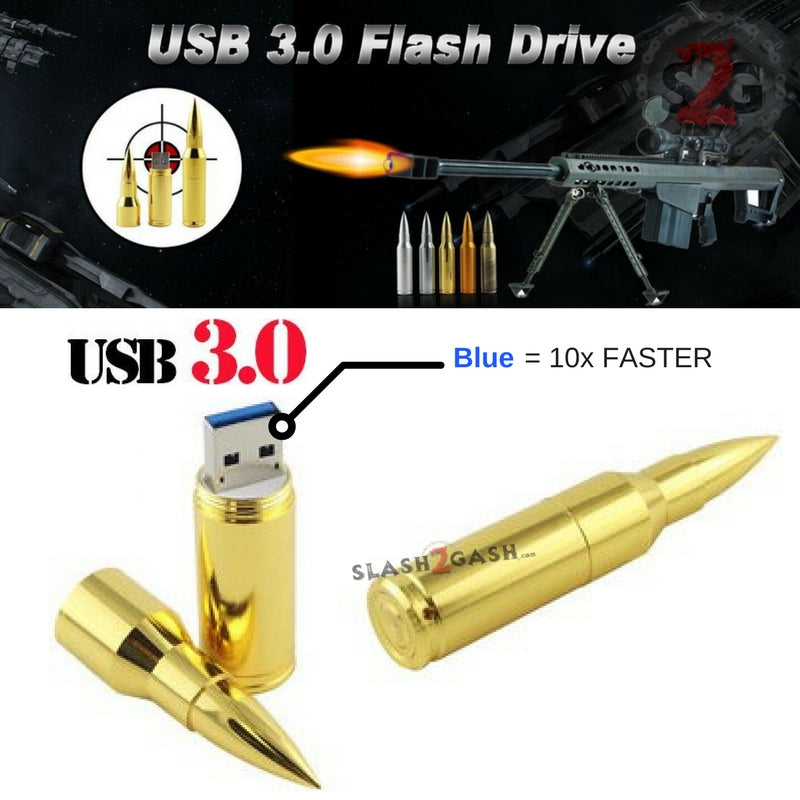 Bullet USB Flash Drive 3.0 Metal Memory Stick Pendrive 10x FASTER! USB Flash Drive - Tophatter Daily Deals