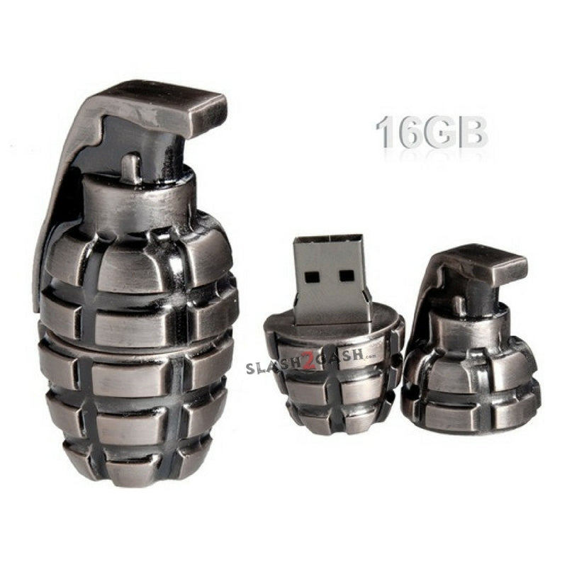 Grenade USB Flash Drive 3.0 Metal Memory Stick Pendrive 10x FASTER! 16GB 3.0 Silver Color USB Flash Drive - Tophatter Daily Deals