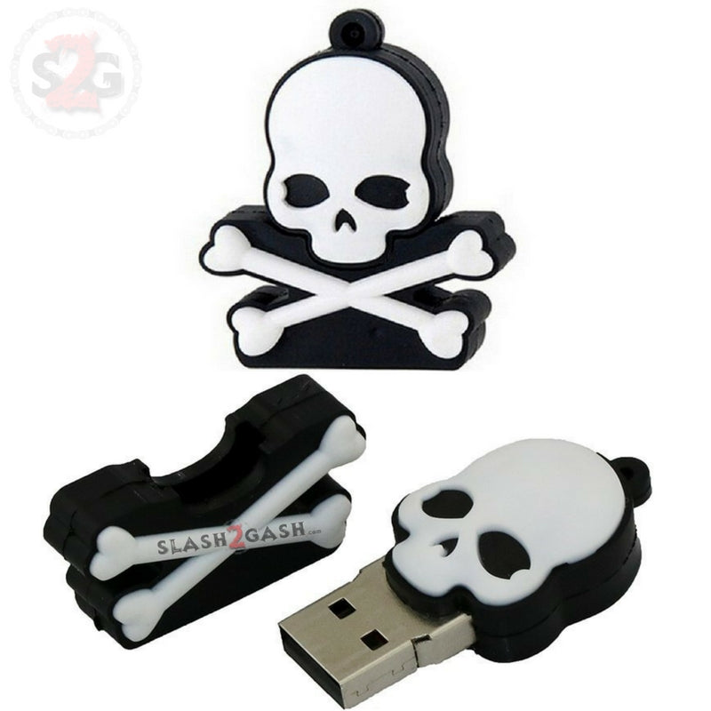 Skull & Crossbones USB Flash Drive 2.0 Rubber Memory Stick 16gb / 32gb 16GB 2.0 USB Flash Drive - Tophatter Daily Deals