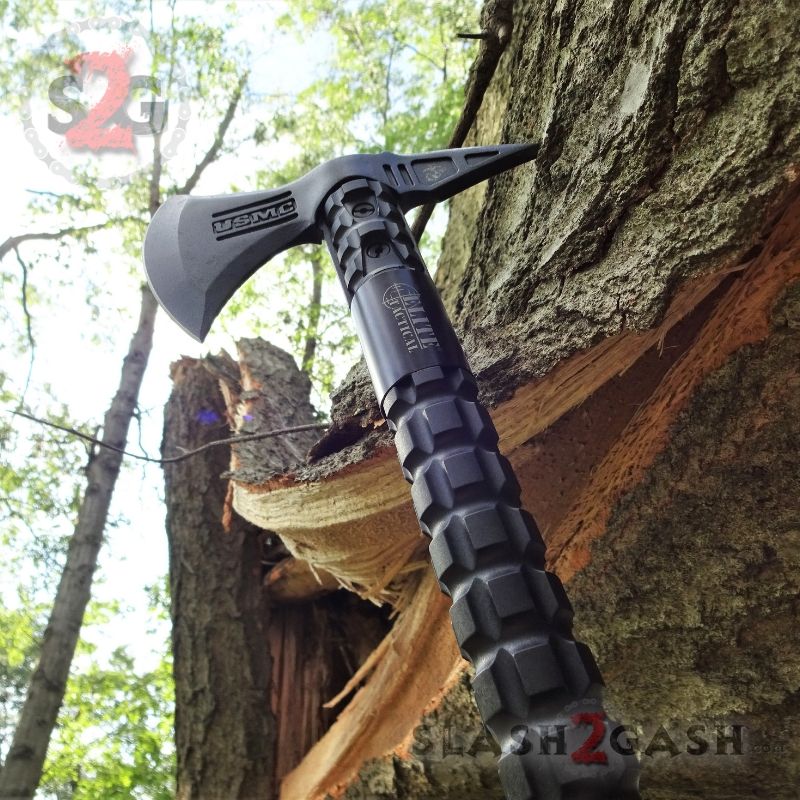 USMC Marines Tactical Tomahawk Elite Throwing Axe w/ Survival Kit Knife-Tomahawk - Tophatter Daily Deals