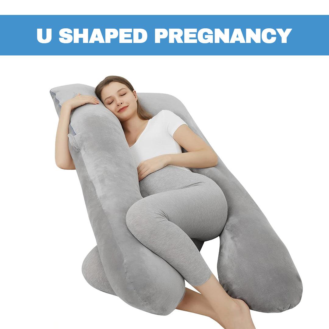 U Shaped Pregnancy Pillows - Pregnancy Pillow For Side Sleeping, Extra Filled Large U-shape Sleeping Pillow - Tophatter Daily Deals