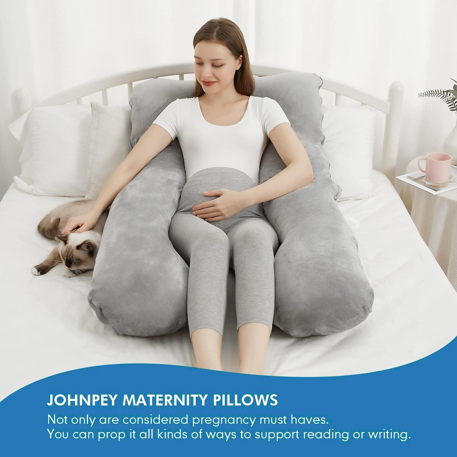 U Shaped Pregnancy Pillows - Pregnancy Pillow For Side Sleeping, Extra Filled Large U-shape Sleeping Pillow - Tophatter Daily Deals