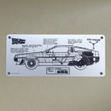 Back to the Future - Limited Edition DeLorean Schematic Fan-Plate Collectible Merchandise - Tophatter Daily Deals