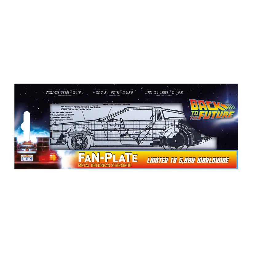 Back to the Future - Limited Edition DeLorean Schematic Fan-Plate Collectible Merchandise - Tophatter Daily Deals