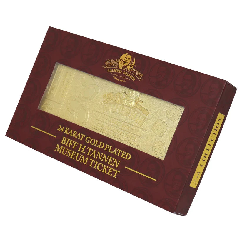 Back to the Future - Limited Edition 24k Gold Plated Biff Tannen Museum Entrance Ticket Collectible Merchandise - Tophatter Daily Deals