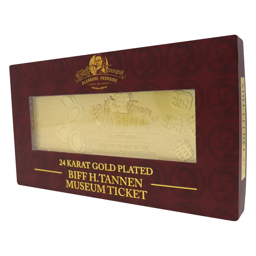 Back to the Future - Limited Edition 24k Gold Plated Biff Tannen Museum Entrance Ticket Collectible Merchandise - Tophatter Daily Deals
