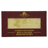 Back to the Future - Limited Edition 24k Gold Plated Biff Tannen Museum Entrance Ticket Collectible Merchandise - Tophatter Daily Deals