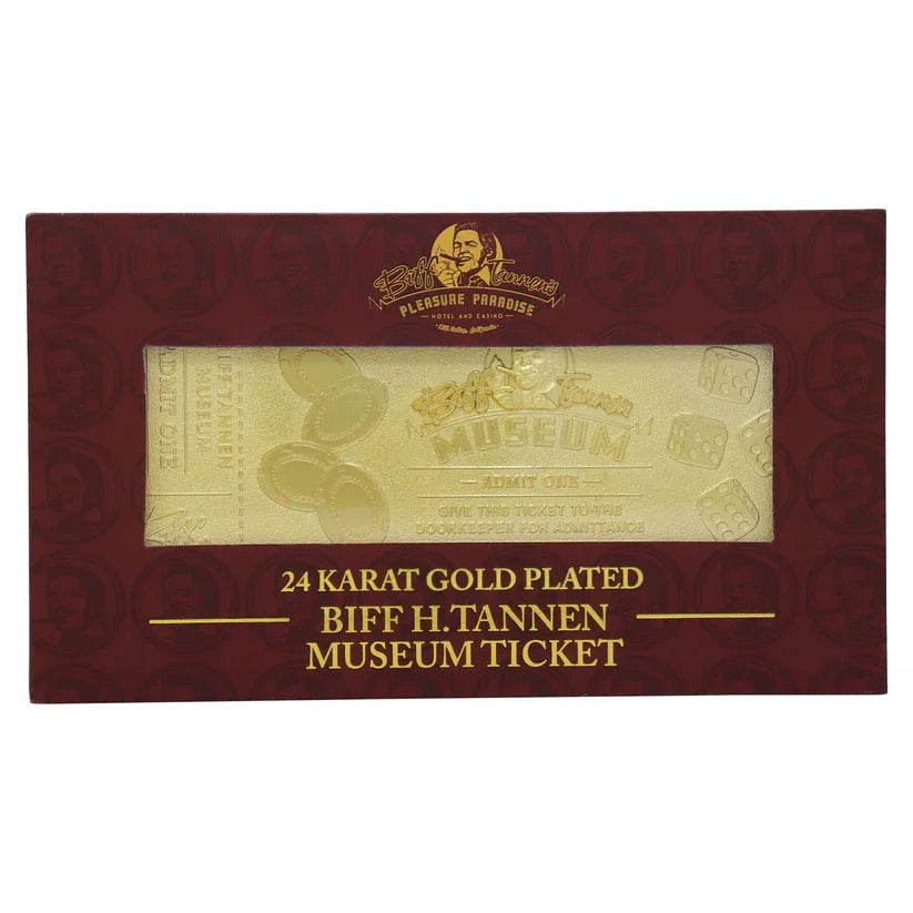 Back to the Future - Limited Edition 24k Gold Plated Biff Tannen Museum Entrance Ticket Collectible Merchandise - Tophatter Daily Deals