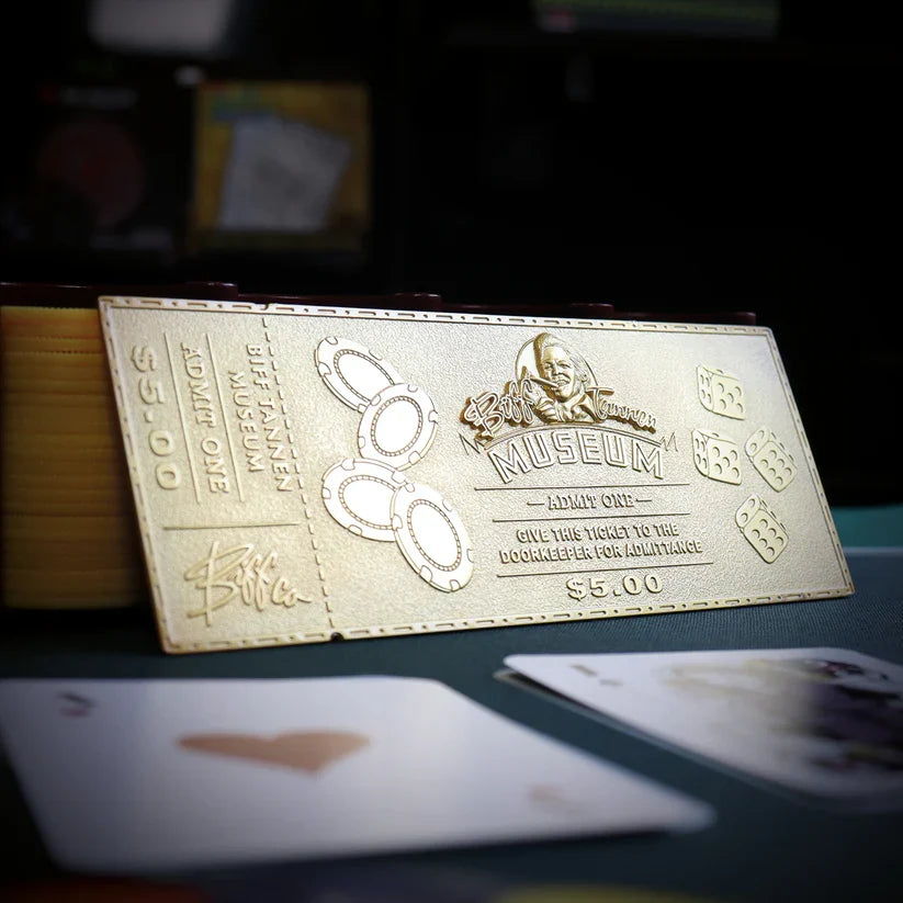 Back to the Future - Limited Edition 24k Gold Plated Biff Tannen Museum Entrance Ticket Collectible Merchandise - Tophatter Daily Deals