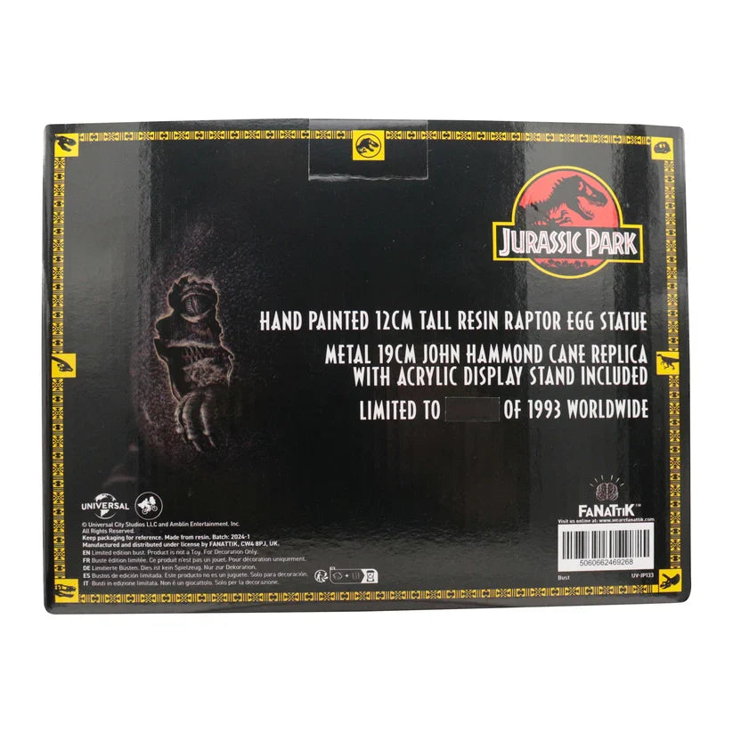 Jurassic Park - Velociraptor Egg Statue & Cane Replica Set