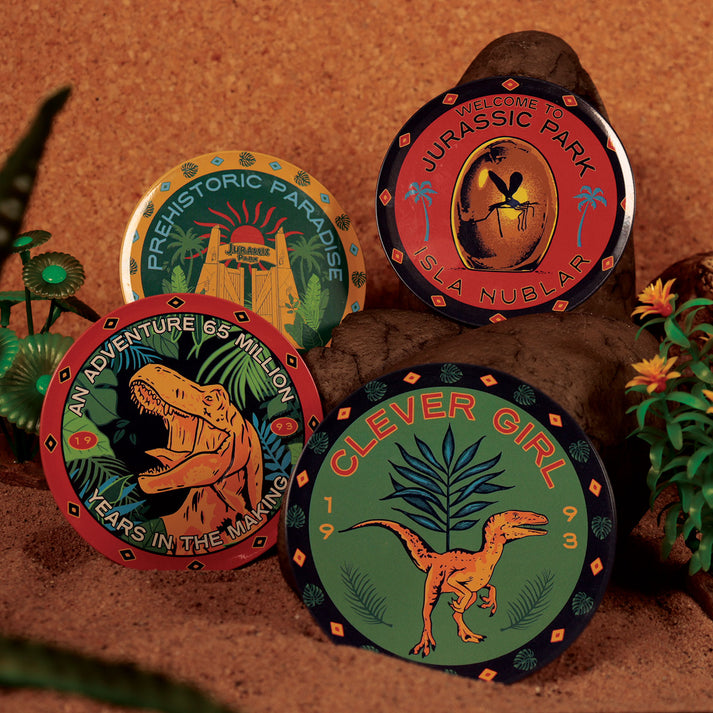 Jurassic Park – Official Printed Metal Drinks Coasters Coaster - Tophatter Daily Deals