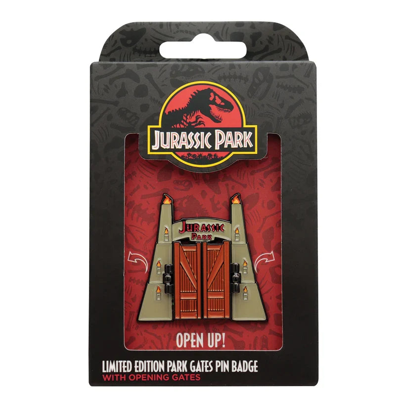 Jurassic Park Gates Hinged Pin Badge Pin Badge - Tophatter Daily Deals