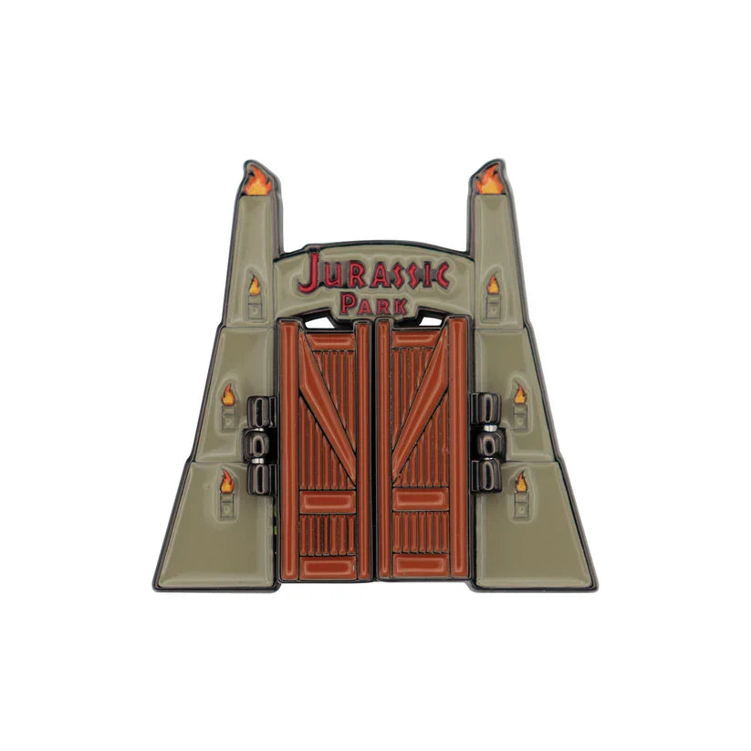 Jurassic Park Gates Hinged Pin Badge Pin Badge - Tophatter Daily Deals