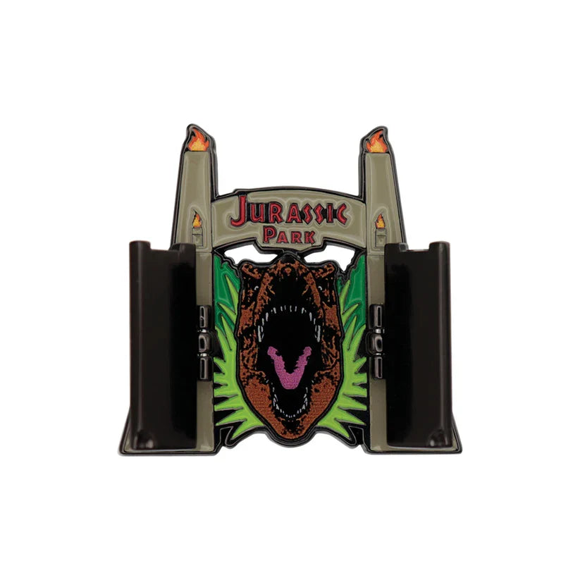 Jurassic Park Gates Hinged Pin Badge Pin Badge - Tophatter Daily Deals