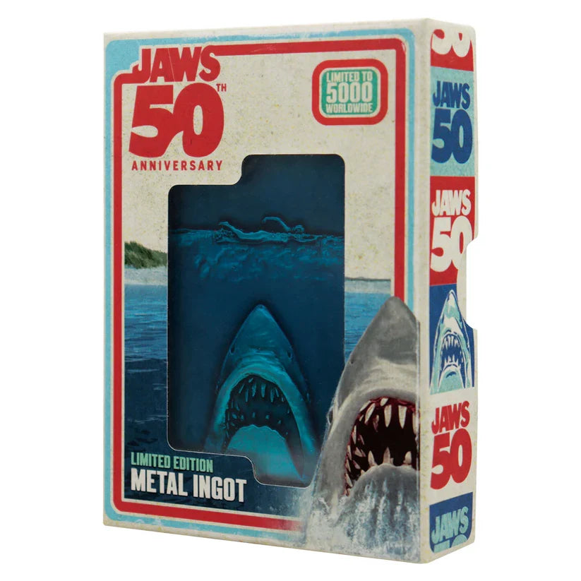 Jaws - 50th Anniversary Poster Limited Edition Ingot Poster - Tophatter Daily Deals