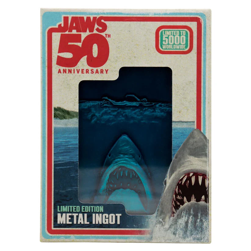 Jaws - 50th Anniversary Poster Limited Edition Ingot Poster - Tophatter Daily Deals