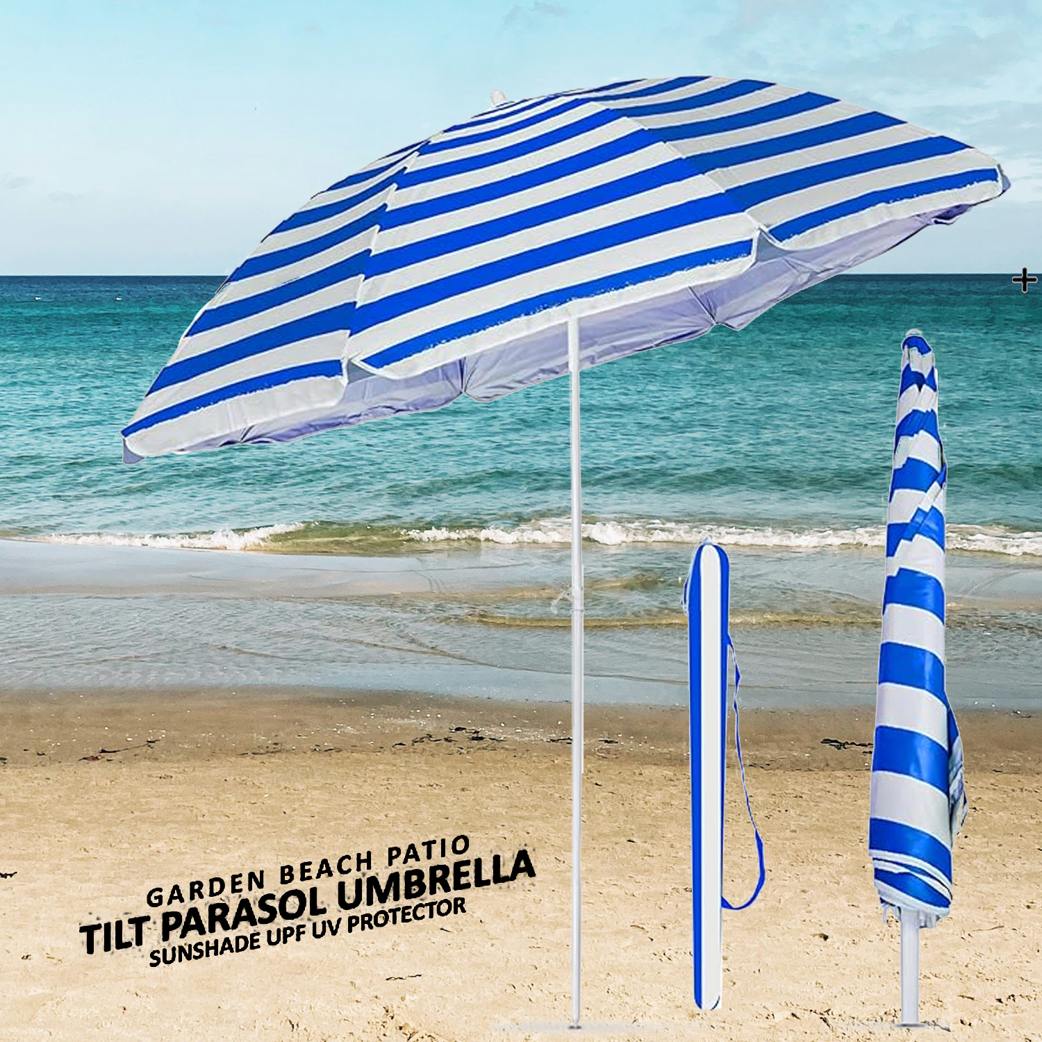 Outdoor Sun Umbrella – UV Protection Patio Parasol with Adjustable Tilt & Crank Handle Outdoor sun umbrella - Tophatter Daily Deals