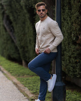 Soft Timeless Men's Cable Knit Sweater - Crewneck, Cotton - Tophatter Daily Deals