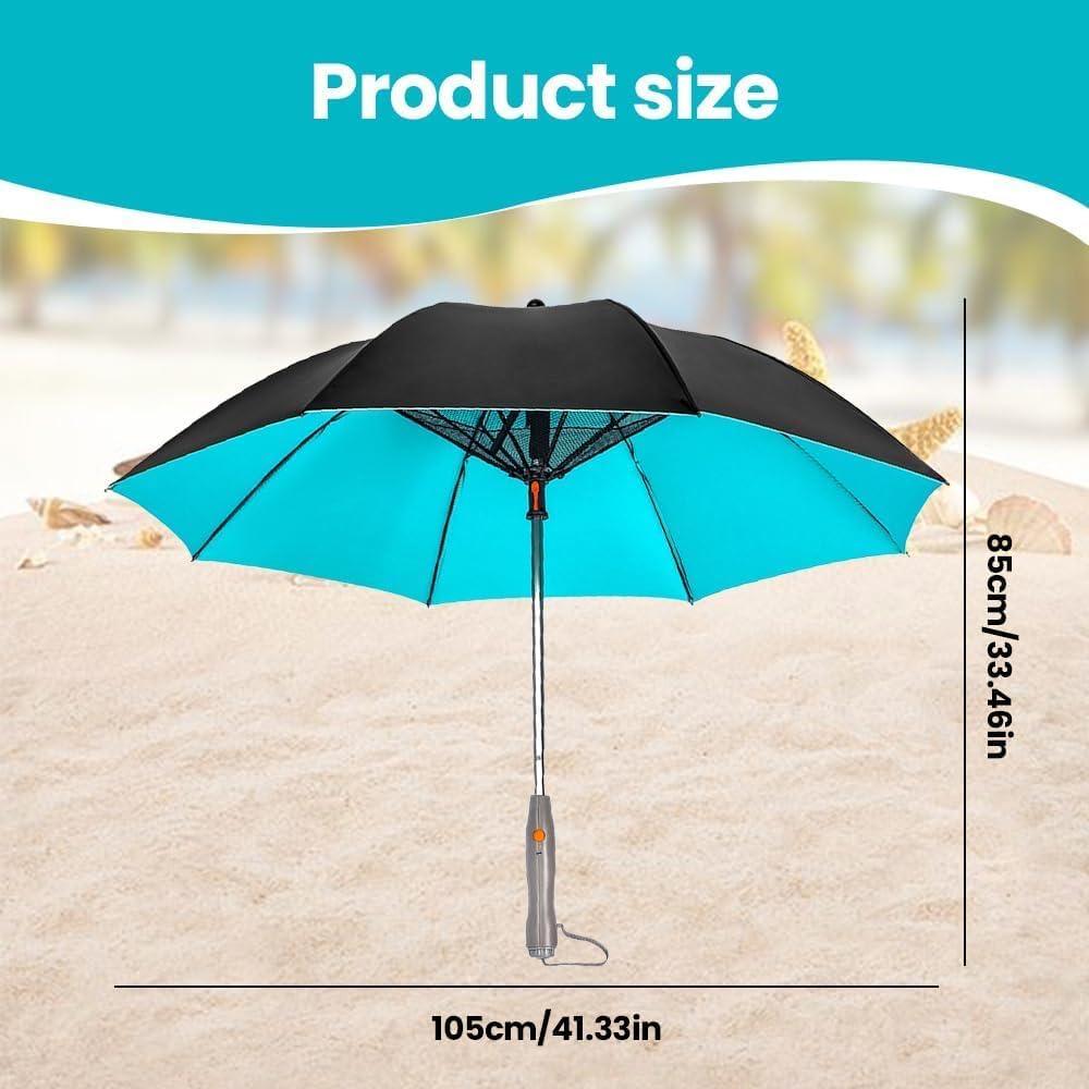 Sun Protection Umbrella - UV Blocking Umbrella With Fan 3 in 1 With Sun Umbrella For Travel Fishing Hot Accessories - Tophatter Daily Deals