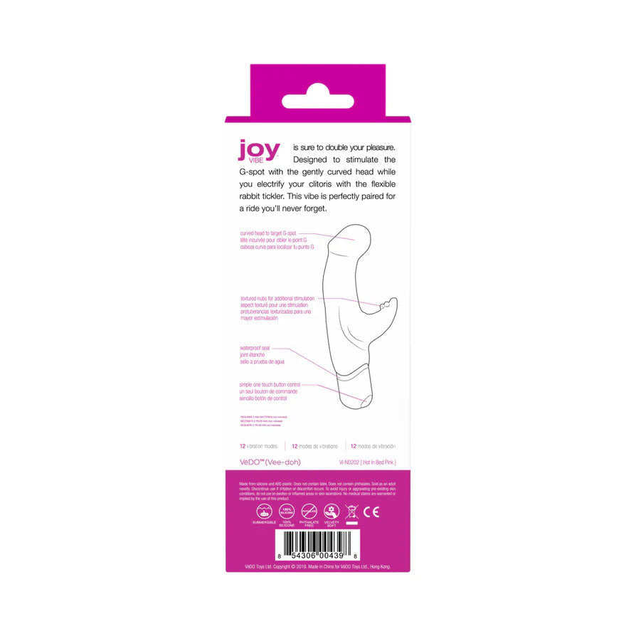 Joy Mini Vibrator Pink Wireless G-Spot and Clitoral Stimulator > Vibrators > Ladies > Rabbit - Tophatter Daily Deals