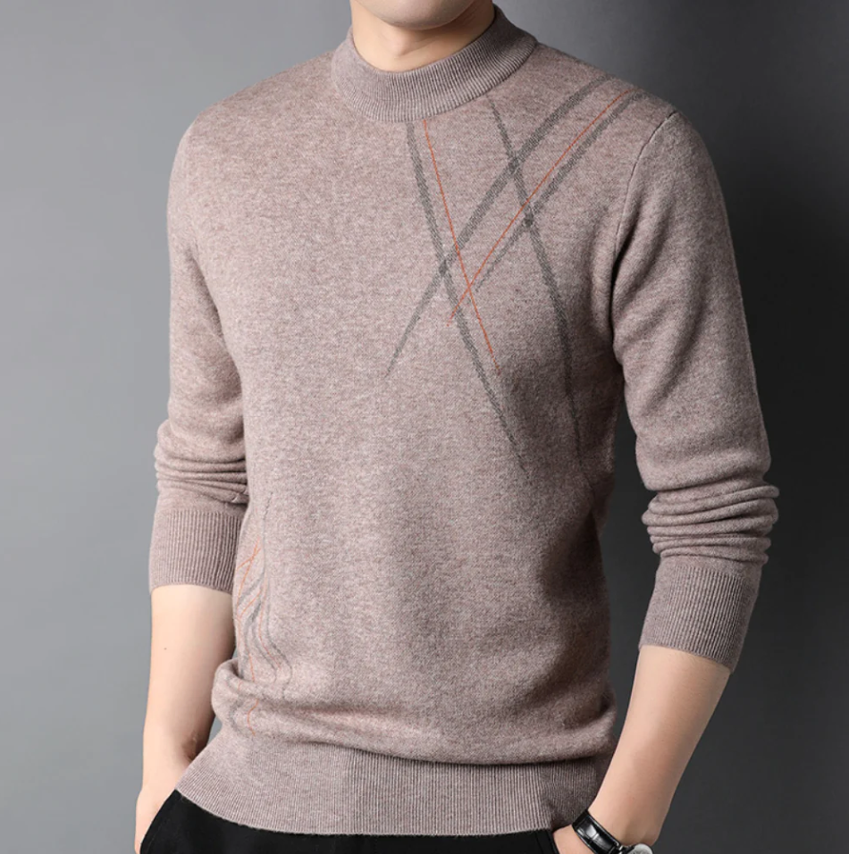 Soft Classic Men’s Crew Sweater – Slim Fit, Wool, Everyday Taupe - Tophatter Daily Deals