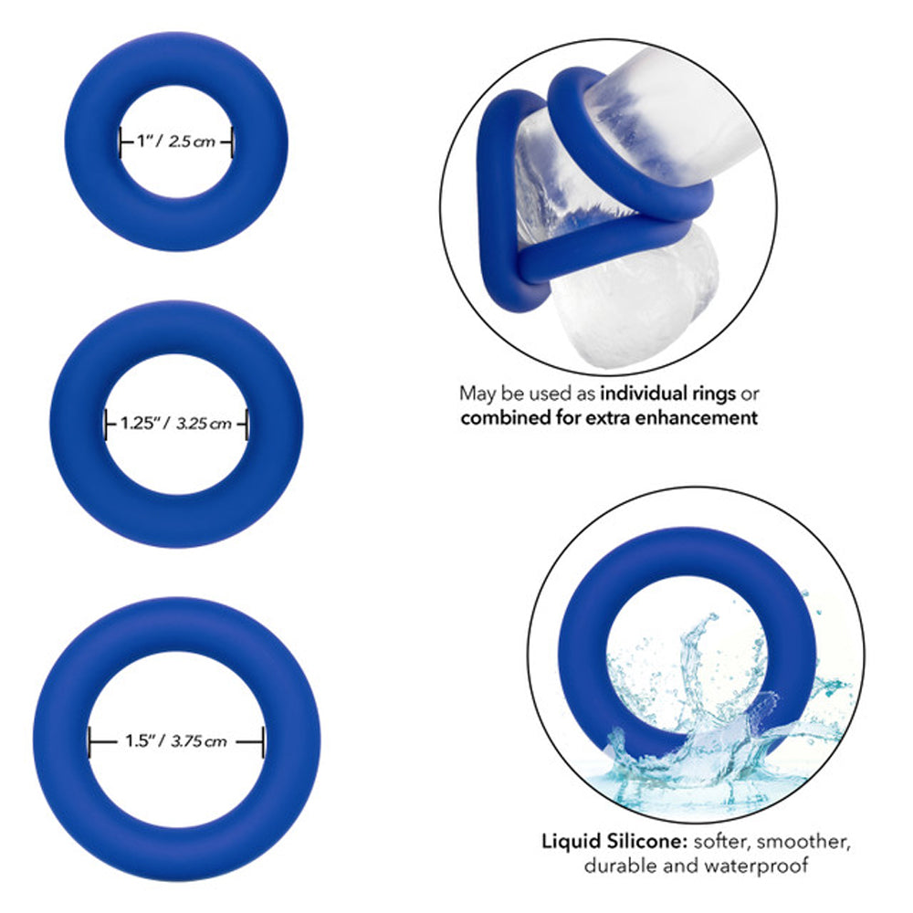 Admiral Universal Cock Ring Set – Gradual Size Silicone Rings Set > Cock Ring > Sets - Tophatter Daily Deals