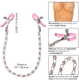 First Time Crystal Nipple Teasers with Pink Silicone Pads and Adjustable Tension Chain > Sex Toys > Nipple Clips - Tophatter Daily Deals