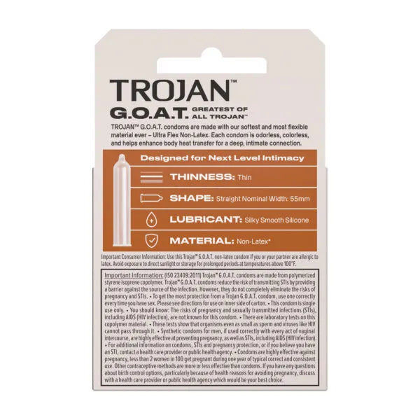 Trojan Goat Non-Latex Condoms 3 Pack – Flexible Non-Latex Condoms > Essentials > Condoms - Tophatter Daily Deals