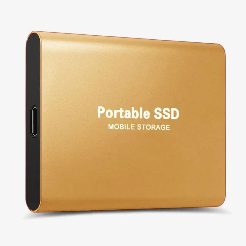 External SSD Portable USB 3.1 Ultra Fast Backup Drive Gold - Tophatter Daily Deals