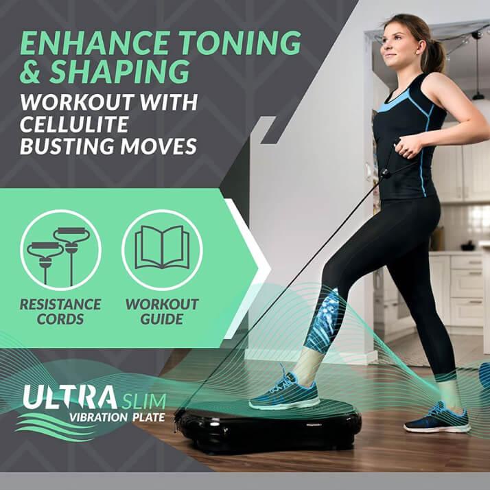 Ultra Slim Vibration Plate - Vibration Machine Platform Body Shaper Exercise FitnessTrainer Plate Exercise & Fitness - Tophatter Daily Deals