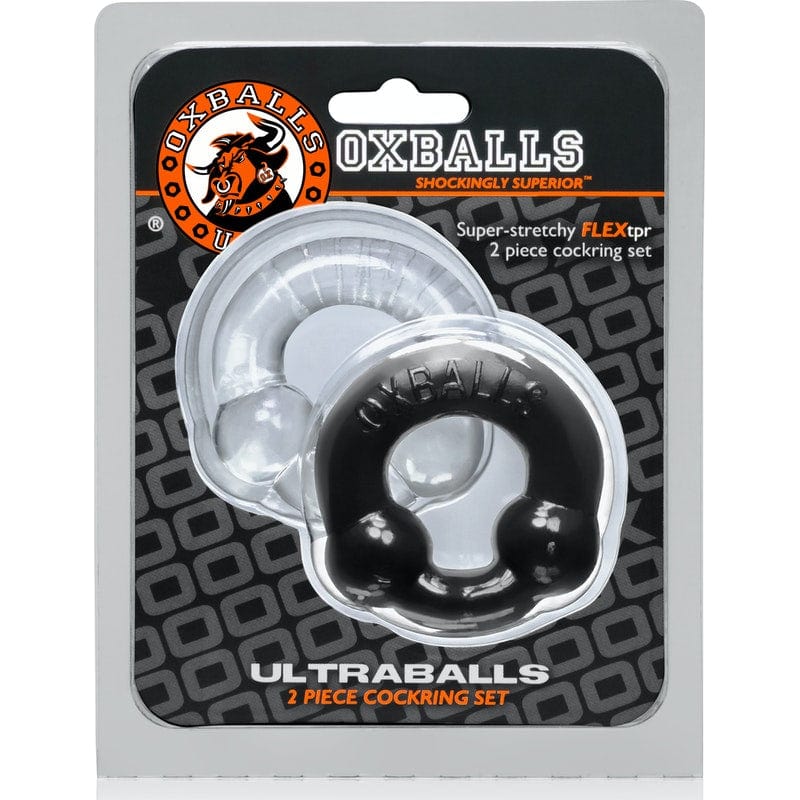 Ultraballs 2 Pack Cockring Black and Clear > Cock Ring > Sets - Tophatter Daily Deals