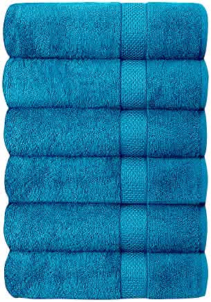 6-Piece Hotel & Spa 100% Cotton Bath Towel Set MARINE Bath - Tophatter Daily Deals