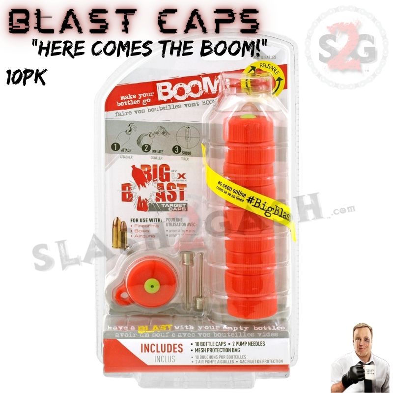 Umarex Big Blast Cap Target Inflator Kit w/ Foot Pump 80psi - 10 Pack Blast Caps - 10pk (WITHOUT pump) Blowgun Darts/Accessories - Tophatter Daily Deals