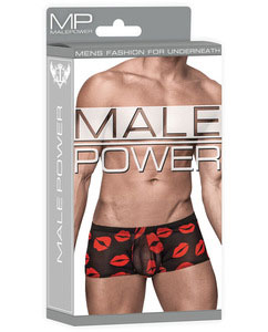 Kiss Me Sheer Black Mini Shorts With Kiss Print For Men - Small > Clothes > Mens Trunks - Tophatter Daily Deals