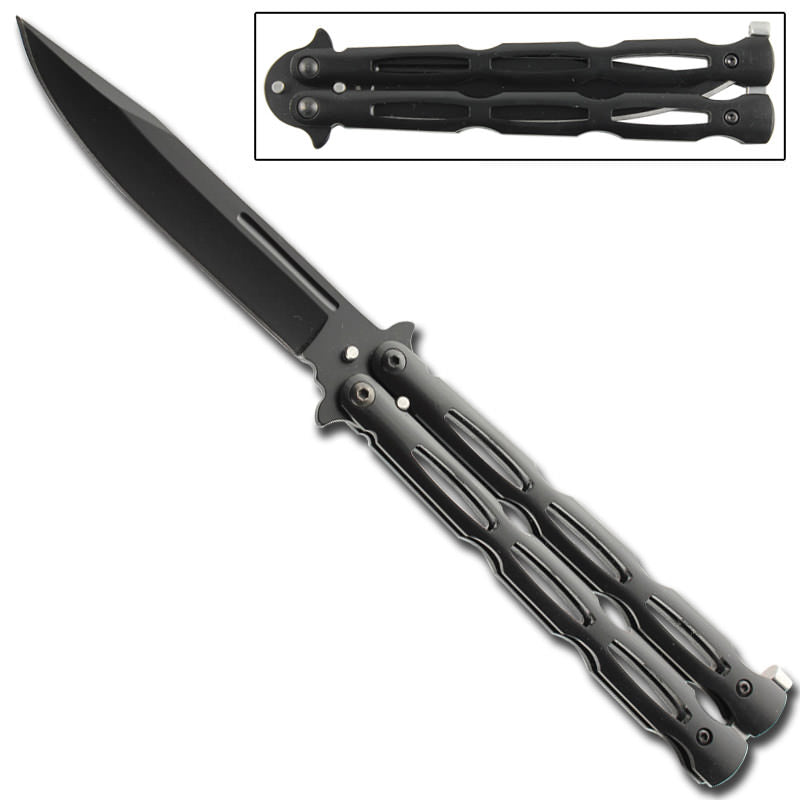 Unchained Balisong Butterfly Knife - Black Collectible Weapons - Tophatter Daily Deals