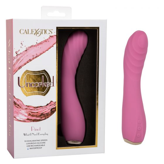 Uncorked Pinot Pink Silicone Massager with 10 Speeds and Rechargeable > Vibrators > Standard Vibrators - Tophatter Daily Deals