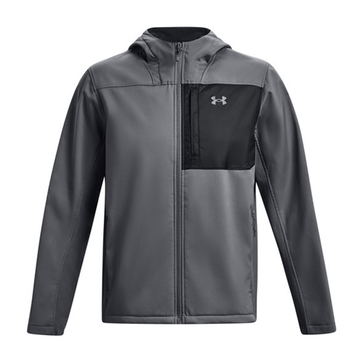 Under Armour Men's CGI Shield 2.0 Hooded Jacket Pewter Grey Black Jackets - Tophatter Daily Deals