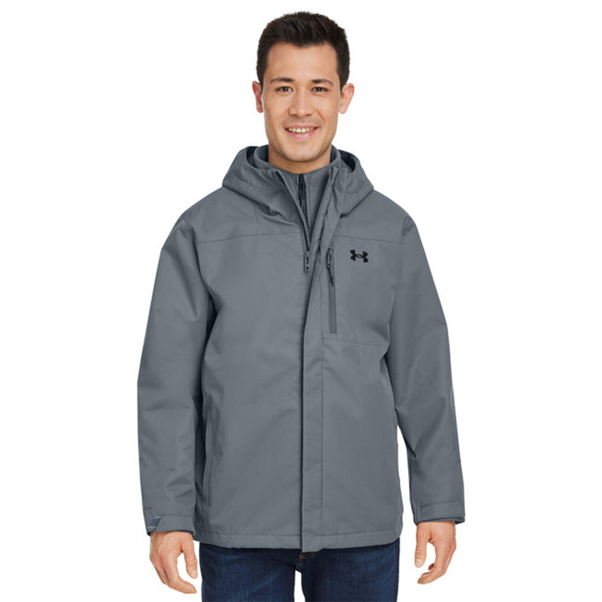 Under Armour Men's Porter 3-In-1 2.0 Jacket Pewter Grey Black Jackets - Tophatter Daily Deals