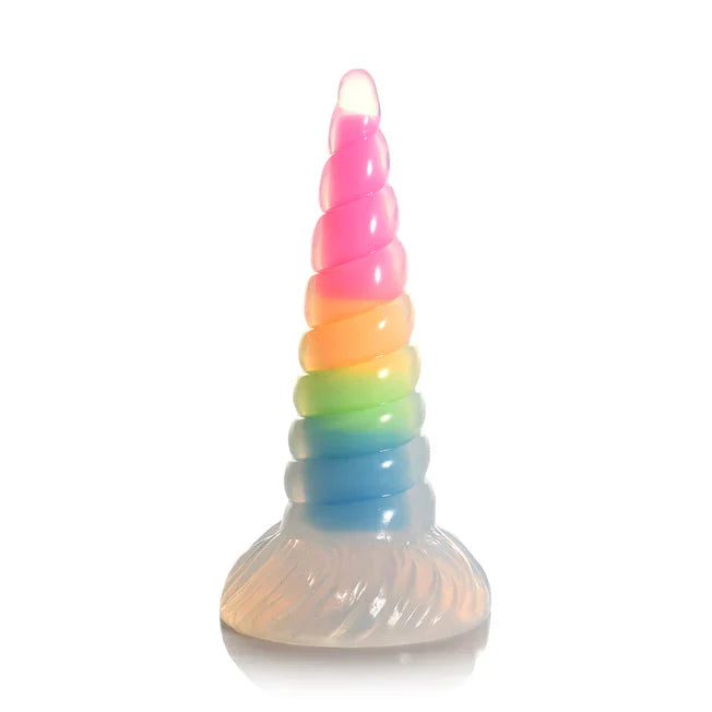 Uni-Glow Rainbow Glow In The Dark 7.9 Inch Dildo - Tophatter Daily Deals