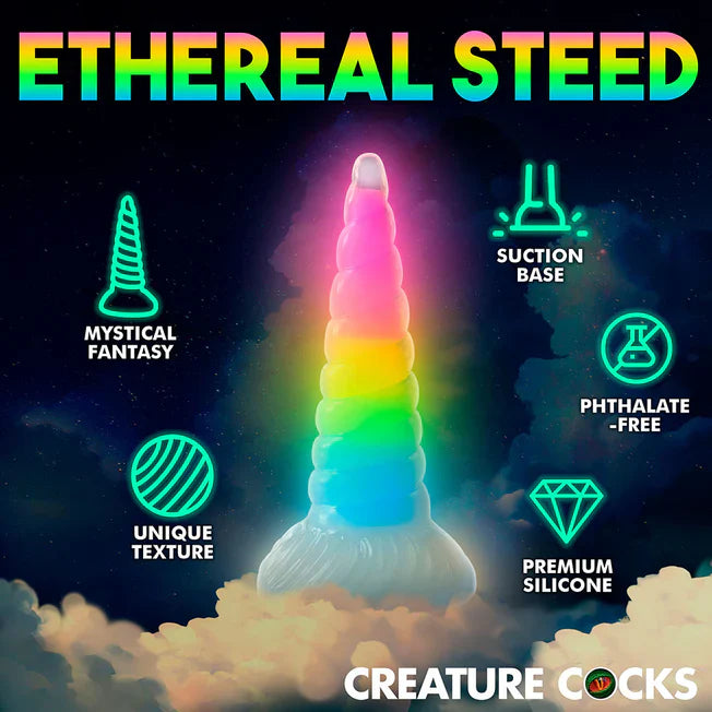 Uni-Glow Rainbow Glow In The Dark 7.9 Inch Dildo - Tophatter Daily Deals