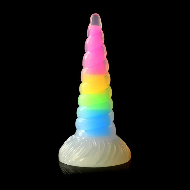 Uni-Glow Rainbow Glow In The Dark 7.9 Inch Dildo - Tophatter Daily Deals