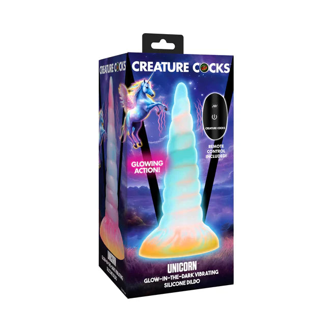 Glow In The Dark Vibrating Unicorn Dildo - Tophatter Daily Deals