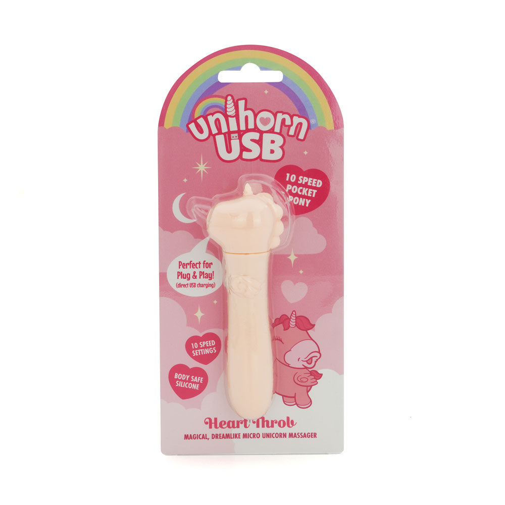 Unihorn Heart Throb (Pink) – Compact USB Rechargeable Bullet Vibrator with 10 Speeds > Sex Toys For Ladies > Clitoral Vibrators and Stimulators - Tophatter Daily Deals
