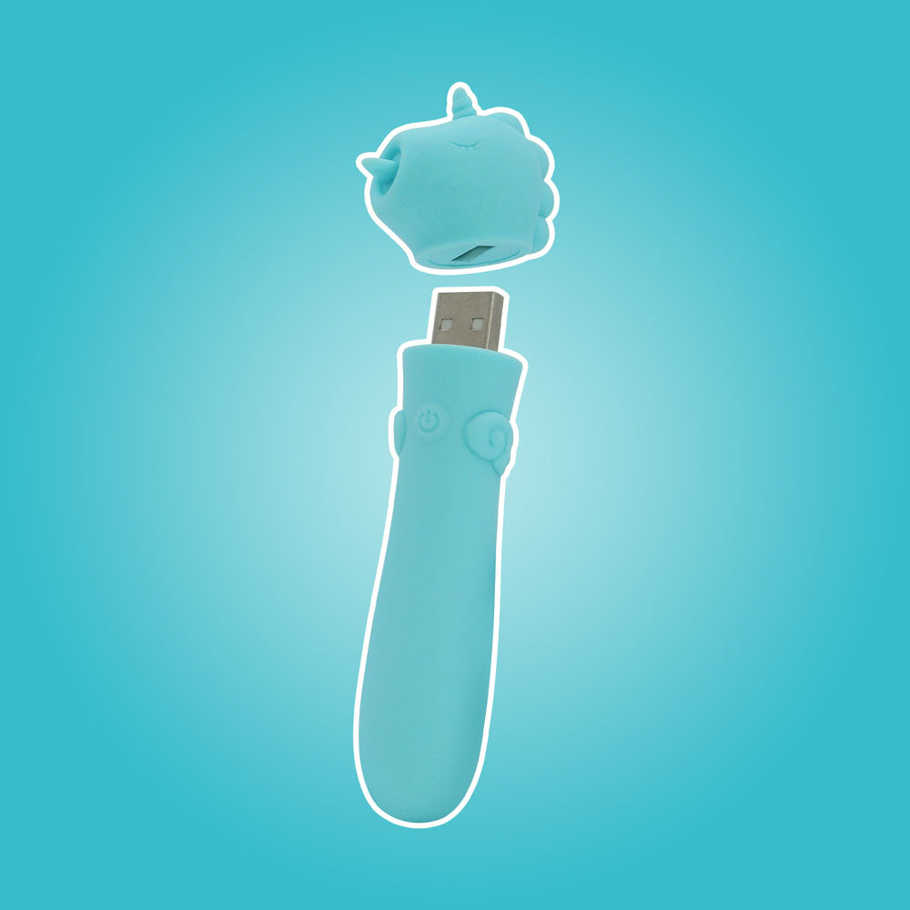 Karma Lilac Unihorn USB (Blue) – Compact Rechargeable Silicone Vibrating Bullet > Vibrators > Ladies > Clitoral Vibrators and Stimulators - Tophatter Daily Deals