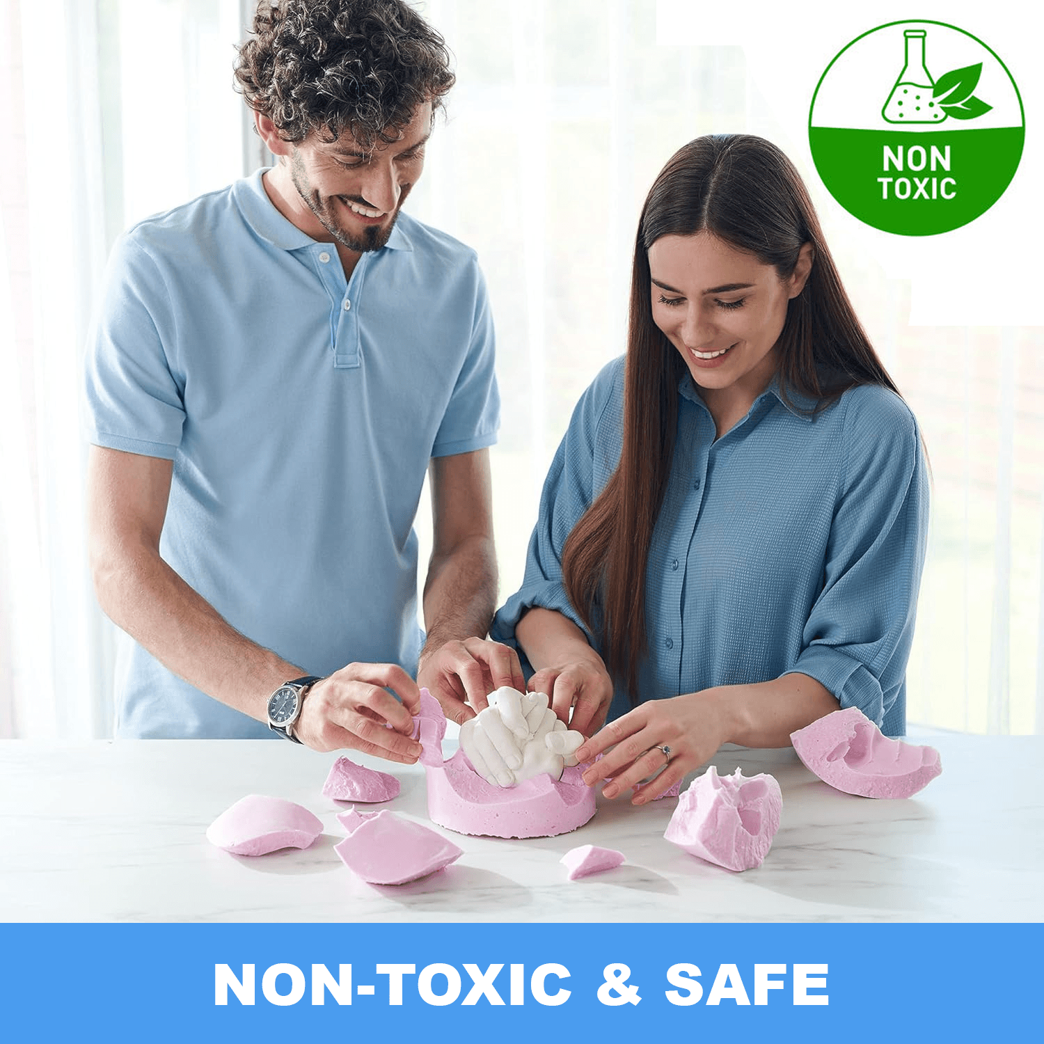 Hand Mould Casting Kit - Hand Moulding kit Couples Holding Hands 3D Keepsake valentines - Tophatter Daily Deals