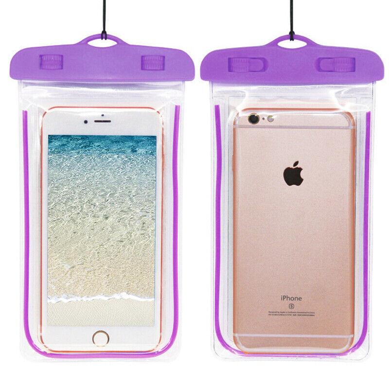 Best Waterproof Phone Case UK - Universal Waterproof Underwater Phone Case Dry Bag Pouch For All Smartphones Purple Apparel & Accessories - Tophatter Daily Deals