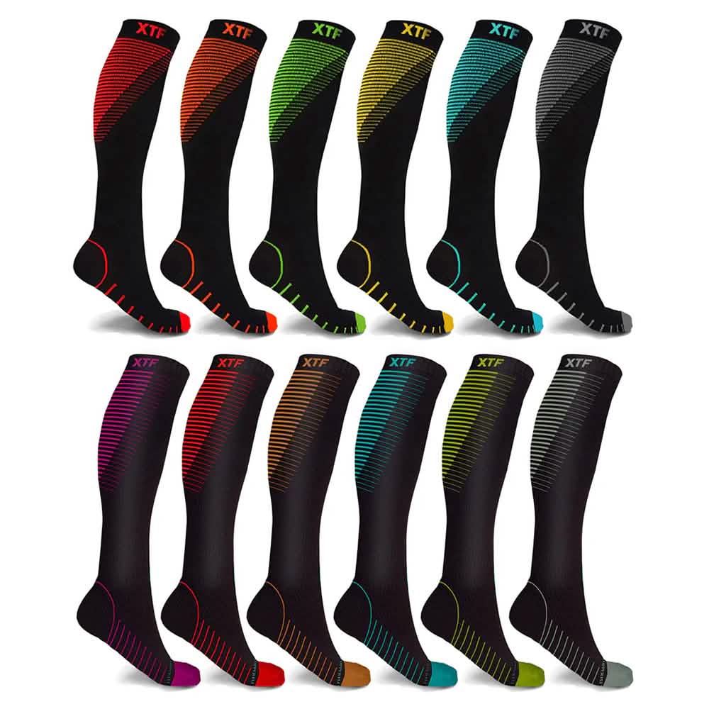 12-Pairs: Athletic Graduated Knee-High Compression Socks Health & Wellness - Tophatter Daily Deals